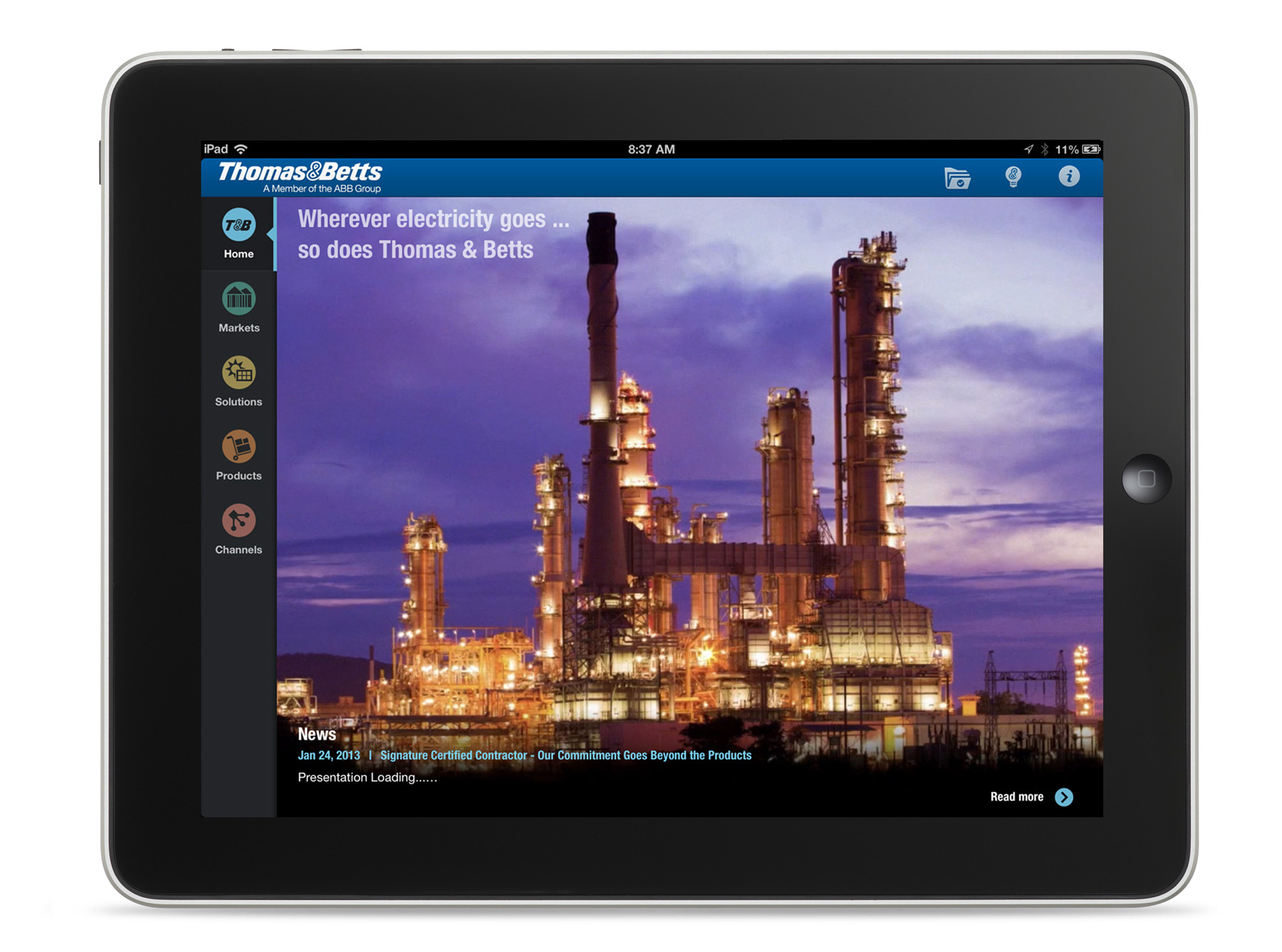 T&B Mobile, a new iPad app by Thomas & Betts